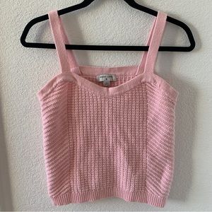 Sandy Liang knit crochet tank top in pink